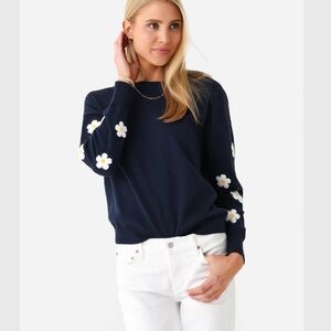 J. Society Navy Flower Knit Top